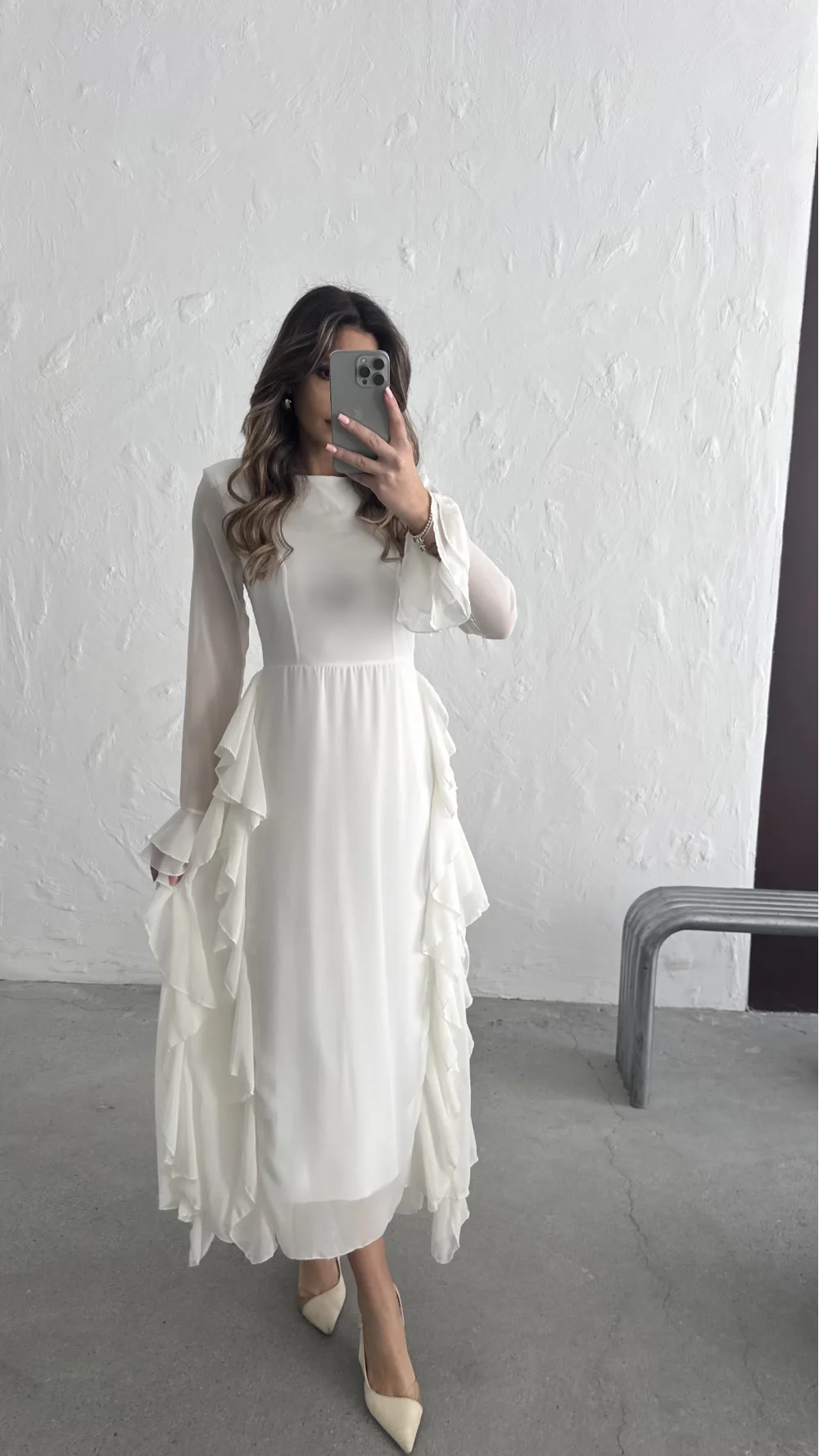 VOLANLI TÜL ELBİSE