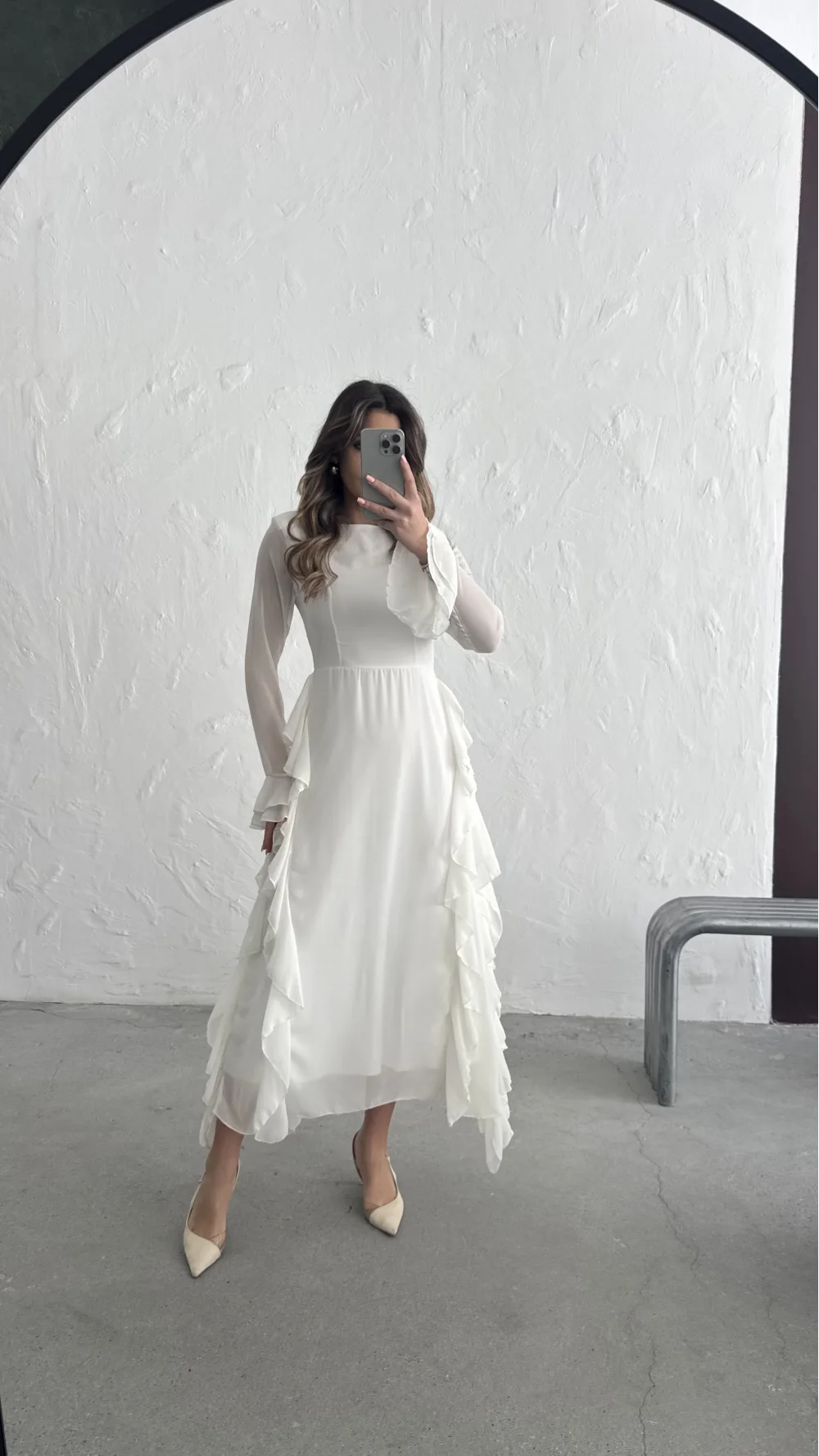 VOLANLI TÜL ELBİSE