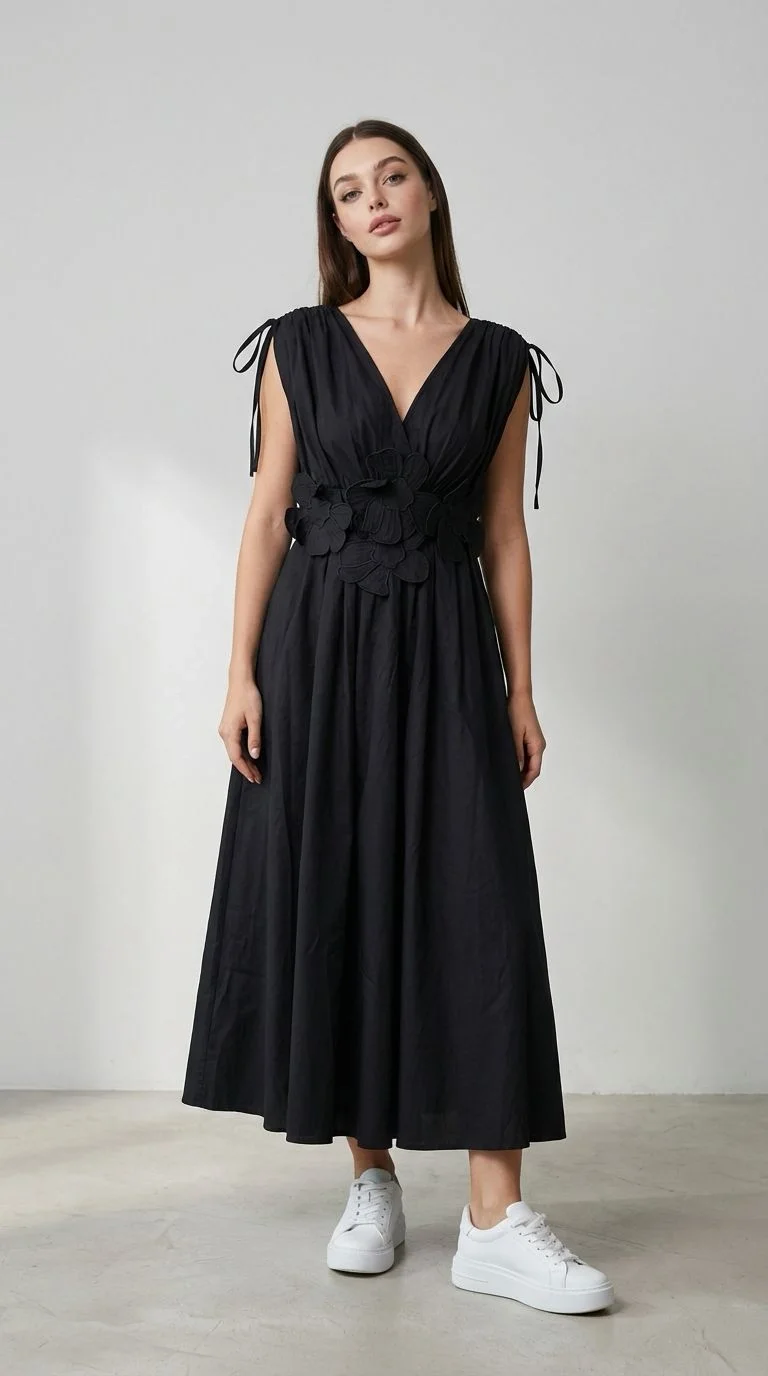 SANDY ÇİÇEKLİ ELBİSE