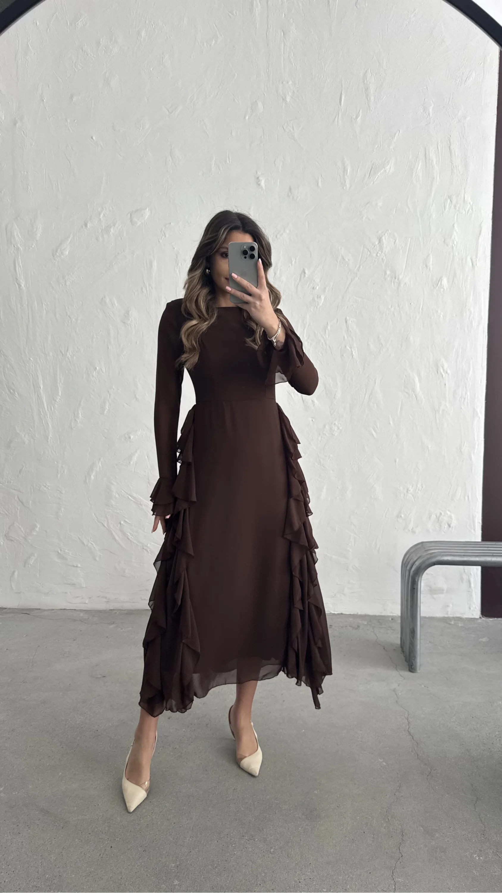 VOLANLI TÜL ELBİSE