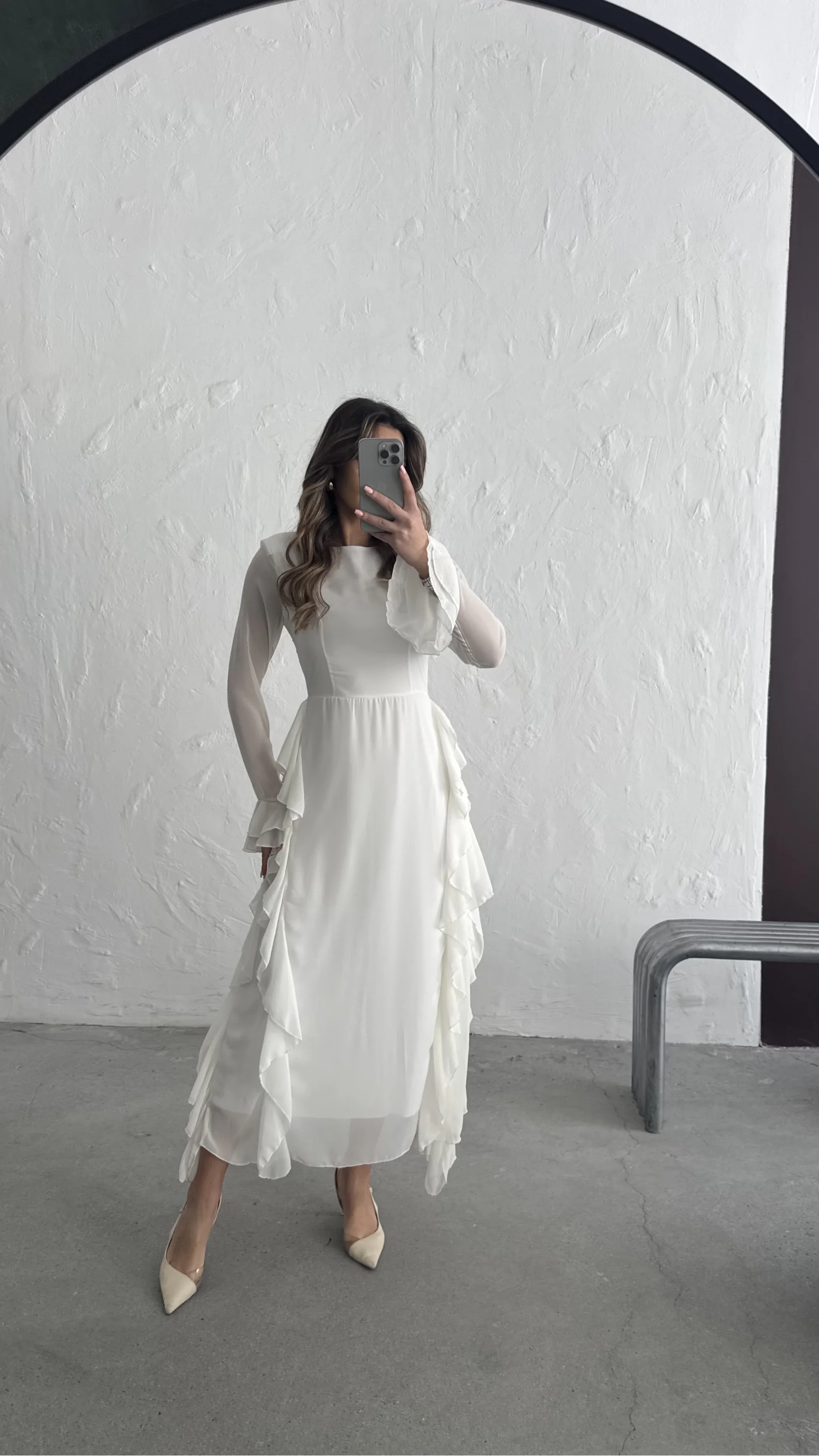 VOLANLI TÜL ELBİSE