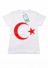 ataş Çocuk Bayraklı Tişört Kırmızı & Beyaz Renk 23 Nisan, 19 Mayıs, 29 Ekim Özel Pamuklu Kısa Kol