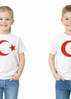 ataş Çocuk Bayraklı Tişört Kırmızı & Beyaz Renk 23 Nisan, 19 Mayıs, 29 Ekim Özel Pamuklu Kısa Kol