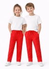 konsept Erkek & Kız Çocuk Kırmızı ve beyaz Pantolon %97 Pamuklu – 23 Nisan ve Özel Gün Kombini