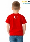 ataş Çocuk Bayraklı Tişört Kırmızı Renk 23 Nisan, 19 Mayıs, 29 Ekim Özel Pamuklu Kısa Kol