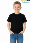 ataş sade siyah okul ve günlük ünisex tişört 23 nisan vb etkinlikler t-shirt