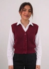 BORDO Kadın Triko Yelek –suveter model Esnek Kışlık Kısa Model, Şık ve Modern Duruş