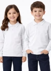 okul beyaz Polo Yaka uzunkol tişört kıyafetleri üniforması çocuk genç