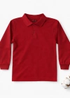 okul bordo Polo Yaka uzunkol tişört kıyafetleri üniforması çocuk genç
