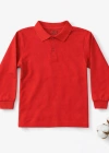 okul kırmızı Polo Yaka uzunkol tişört kıyafetleri üniforması çocuk genç