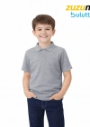 FYN Gri Okul Tişörtü Unisex Kısa Kollu Polo Yaka Pamuklu Düz Renk