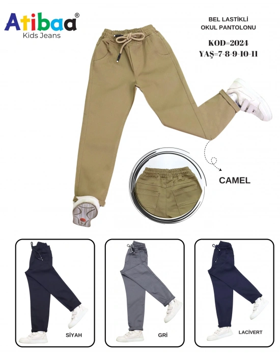 ATİBA okul keten pantolon unisex siyah, lacivert ve bej (camel) kıyafetleri üniforması çocuk genç