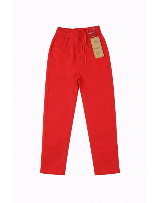 konsept Erkek & Kız Çocuk Kırmızı ve beyaz Pantolon %97 Pamuklu – 23 Nisan ve Özel Gün Kombini