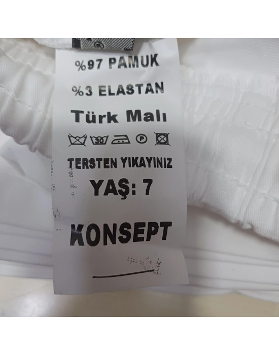 konsept Erkek & Kız Çocuk Kırmızı ve beyaz Pantolon %97 Pamuklu – 23 Nisan ve Özel Gün Kombini