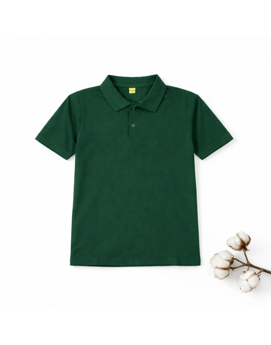 okul yeşil ( zümrüt yeşili ) Polo Yaka kısakol tişörtleri kıyafetleri üniforması çocuk genç
