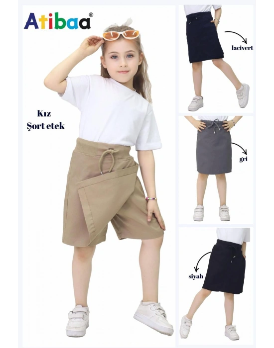 atiba şortlu etek kız okul bej okul kıyafeti ve üniforması