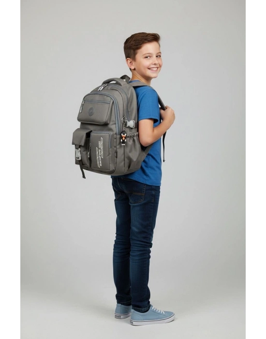 Kore Model Çok Bölmeli Suya Dayanıklı Okul Çantası Yerli Üretim