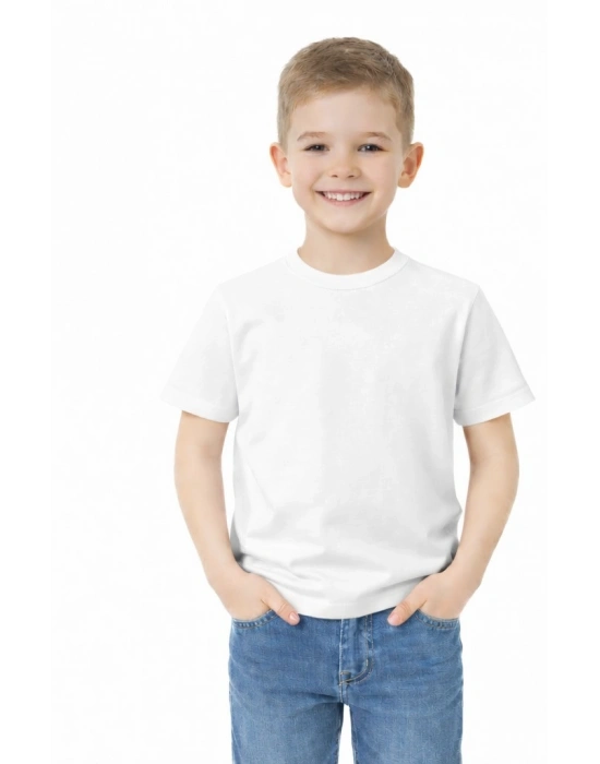 ataş sade beyaz okul ve günlük ünisex tişört 23 nisan vb etkinlikler t-shirt
