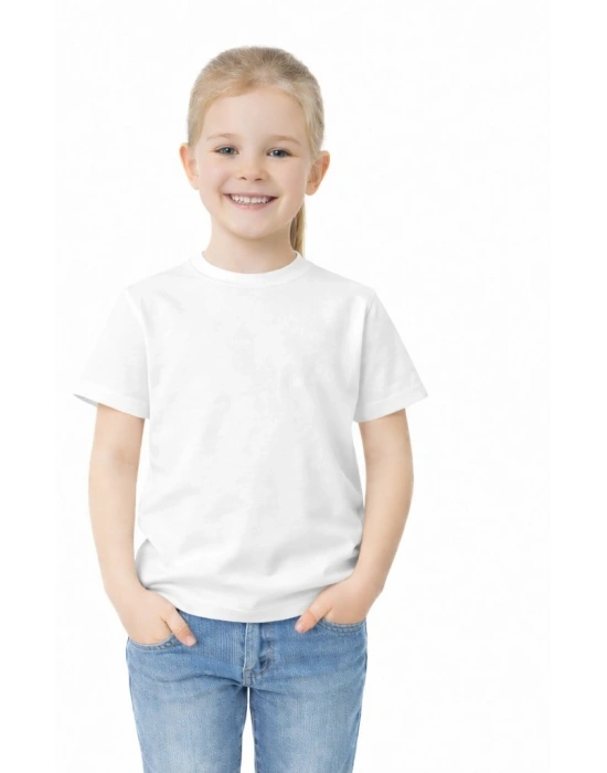 ataş sade beyaz okul ve günlük ünisex tişört 23 nisan vb etkinlikler t-shirt