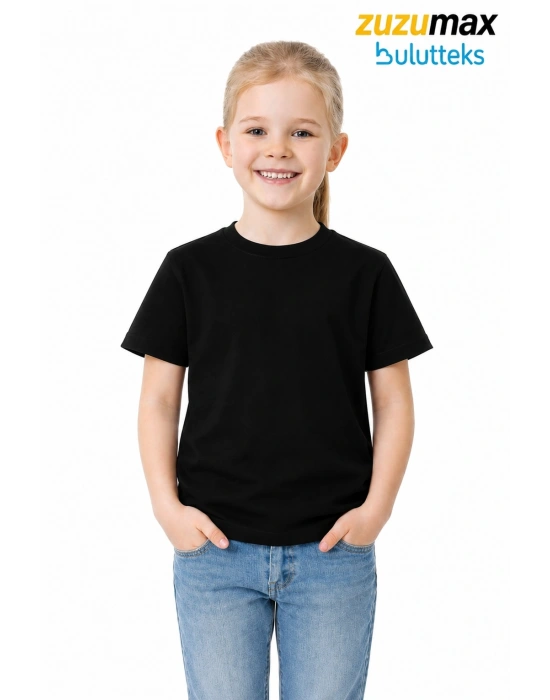 ataş sade siyah okul ve günlük ünisex tişört 23 nisan vb etkinlikler t-shirt