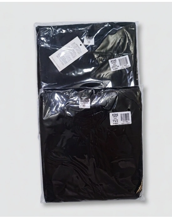 ataş sade siyah okul ve günlük ünisex tişört 23 nisan vb etkinlikler t-shirt