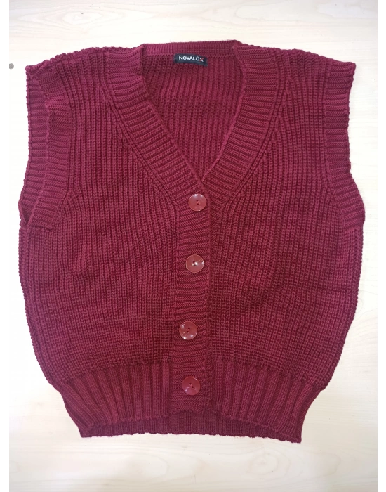 BORDO Kadın Triko Yelek –suveter model Esnek Kışlık Kısa Model, Şık ve Modern Duruş