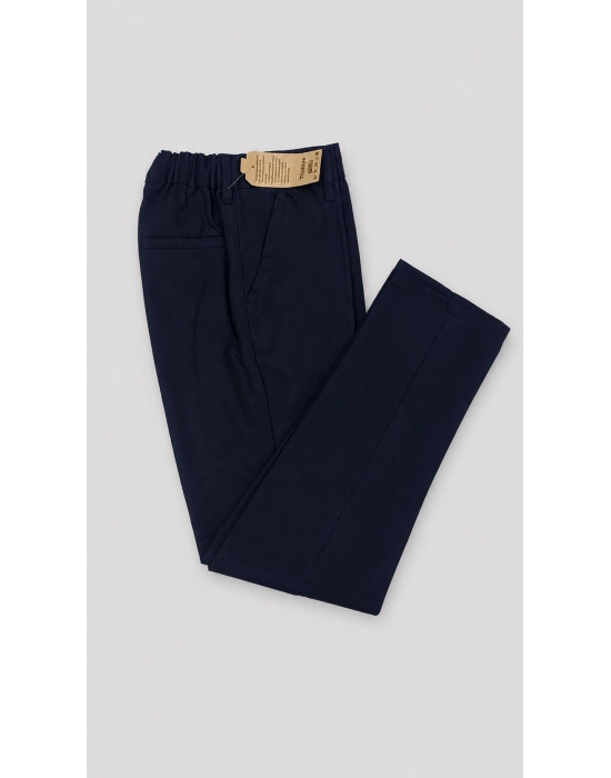 canbulgan 6-15 Yaş Unisex Okul Pantolonu Lacivert Şerj Kumaş Yarım Lastikli Bel Dayanıklı ve Şık