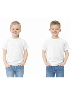 ataş sade beyaz okul ve günlük ünisex tişört 23 nisan vb etkinlikler t-shirt