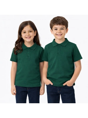 okul yeşil ( zümrüt yeşili ) Polo Yaka kısakol tişörtleri kıyafetleri üniforması çocuk genç