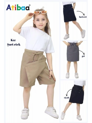 atiba şortlu etek kız okul bej okul kıyafeti ve üniforması