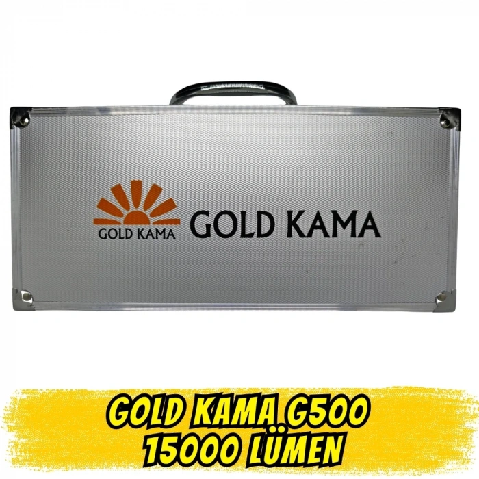GOLD KAMA G500 El Feneri - 15000 Lümen, 24 Saat Kesintisiz Aydınlatma, 8x Uzun Lityum İyon Pil Seti