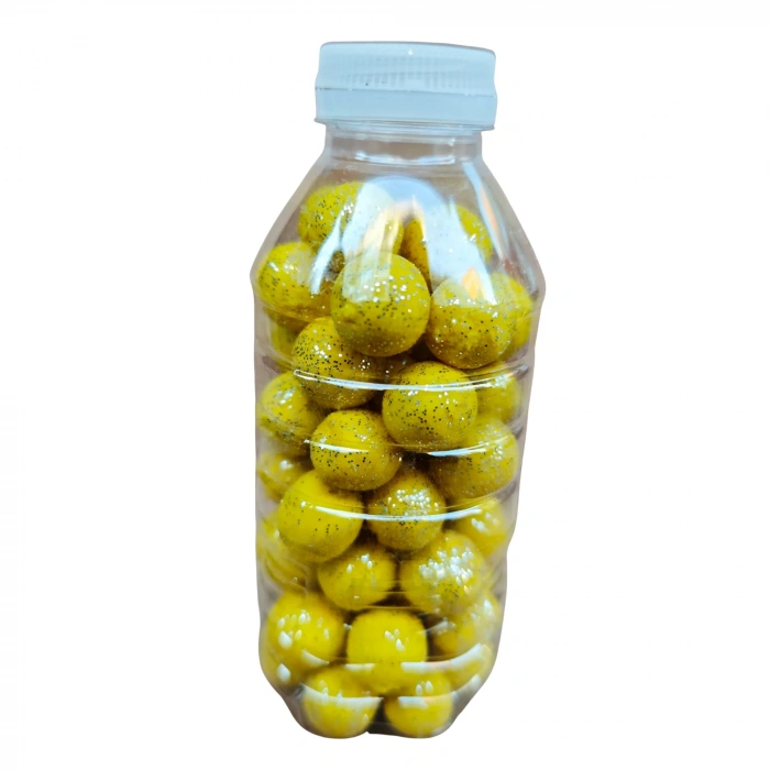 Pet Hamur Yuvarlak Sarı Simli