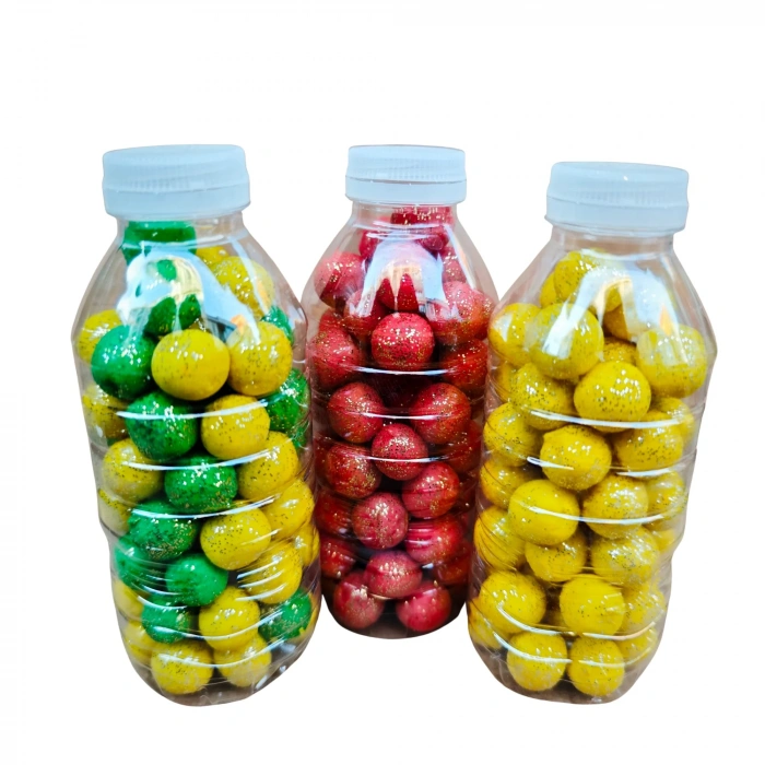 Pet Hamur Yuvarlak Sarı Simli