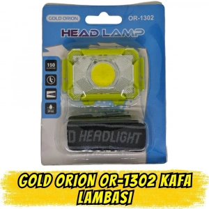 GOLD ORION OR-1302 LED Kafa Lambası - 3xAAA Pilli, Güçlü ve Ergonomik Tasarım