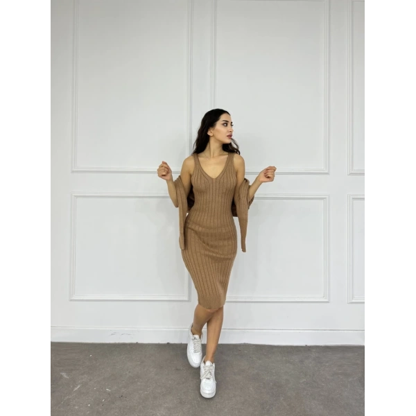 Triko kazak elbise takım 3 renk seçeneği