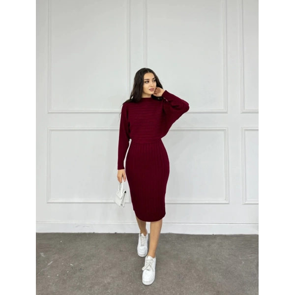 Triko kazak elbise takım 3 renk seçeneği