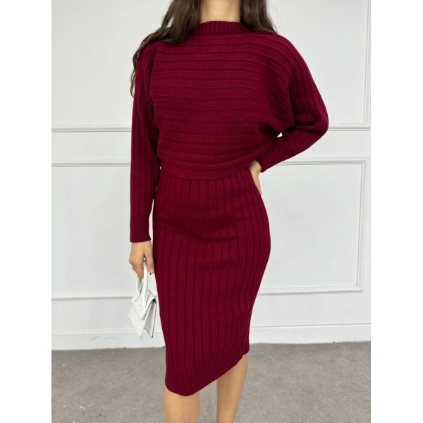 Triko kazak elbise takım 3 renk seçeneği