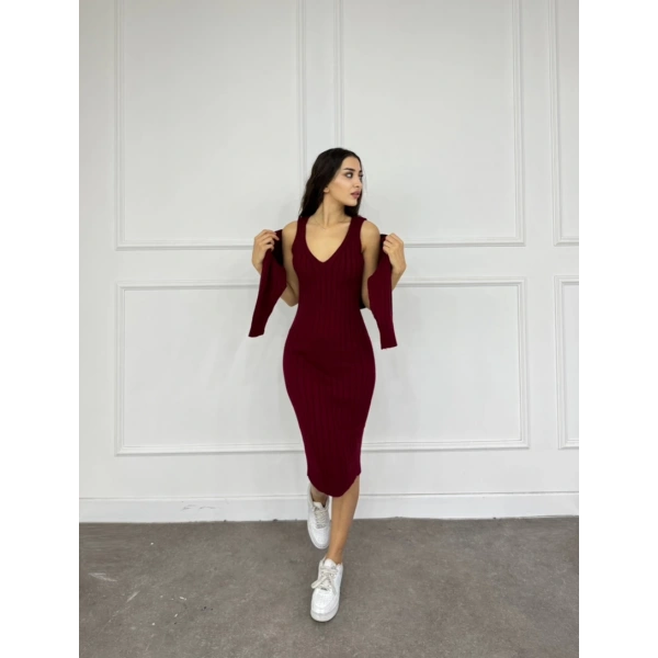 Triko kazak elbise takım 3 renk seçeneği