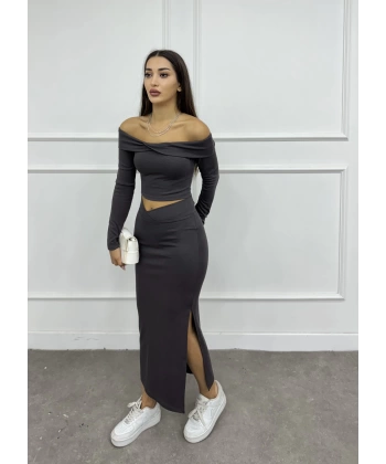 Etek&crop ikili takım 2 renk seçeneği