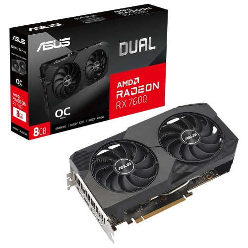 ASUS RADEON RX7600 DUAL OC EDİTİON 8GB GDDR6 128 BİT DUAL-RX7600-O8G GAMİNG EKRAN KARTI