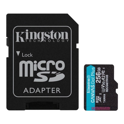 KİNGSTON SDCG4-256GB 256GB MİCROSDXC CANVAS GO PLUS GEN4 200MB-S A2 U3 V30 CARD + ADP HAFIZA KARTI