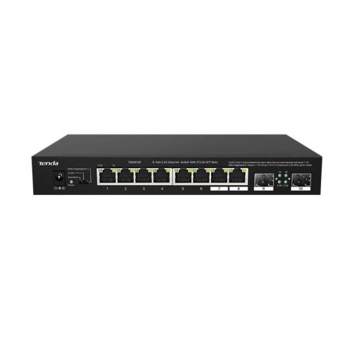 TENDA TEM2010F 8 PORT 100-1000-2500 MBPS + 2 PORT SFP SWİTCH ÇELİK KASA RACK MOUNT