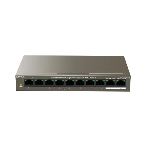 TENDA TEF1110P-8-102W 10 PORT 8 PORT POE+ 10-100 + 2 PORT 10-100-1000 SWİTCH