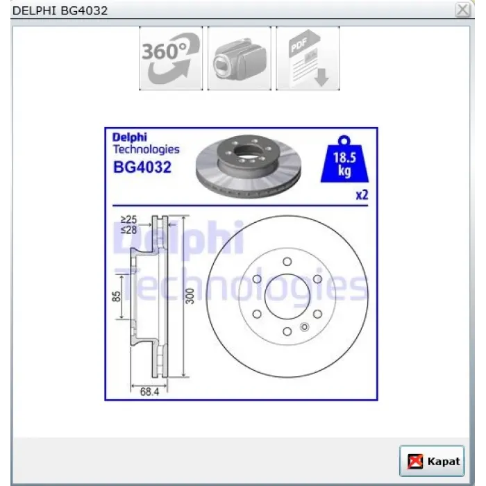 FREN DİSKİ ÖN VW CRAFTER (2006-2016) MERCEDES SPRINTER W906 (06-18) TEK-ÇİFT TEKER HAVALI 300MM