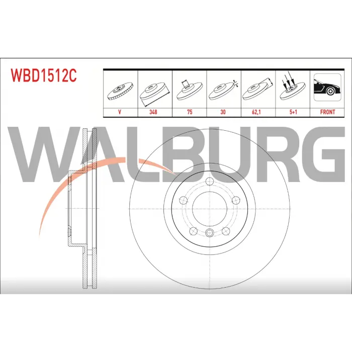 FREN DİSKİ ÖN HAVALI  KAPLAMALI BMW X5 E70 3.0D / X6 E71 3.0  (07-12)  348MM