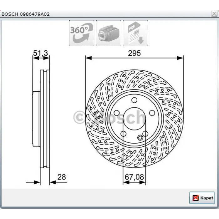 FREN DİSKİ ÖN MERCEDES  A SERİ W176 012> B SERİ W246 011> CLA SERİ C117  015>GLA SERİ X156  013> HAVALI PERFORMANS DELİKLİ 295MM