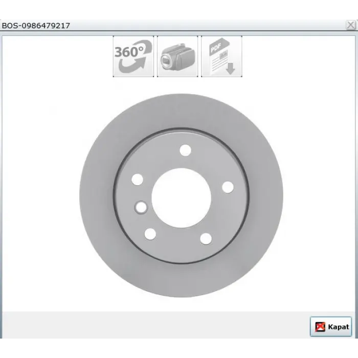 FREN DİSKİ ARKA BMW 1 SERİ E81 (06-12) E87 (03-13) DÜZ 280MM