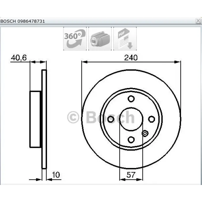 FREN DİSKİ ARKA OPEL CORSA C (00-09) COMBO (01-12) TIGRA (04-11) DÜZ 240MM