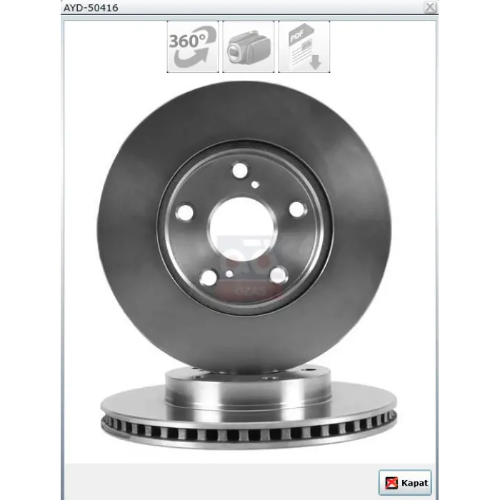 FREN DİSKİ ÖN COROLLA 2007-2013 / AURIS 2006-2013 BENZİNLİ 1.4-1.6VVTİ HAVALI 275MM