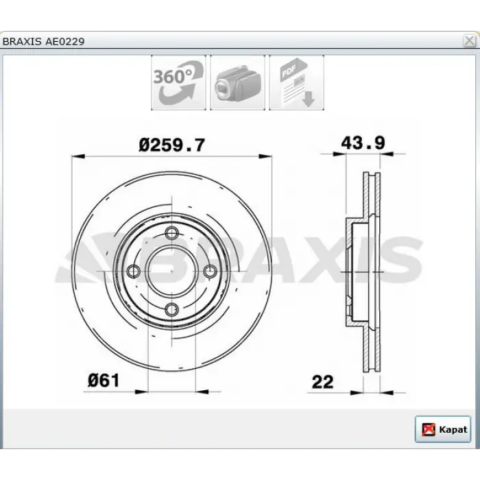 FREN DİSKİ ÖN  NISSAN MICRA K13(11-15)/NOTE(13-15)